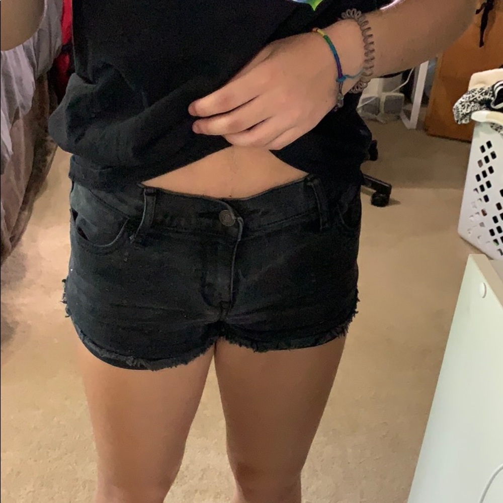 Black Jean Shorts